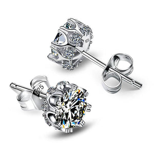 Crown™ Luxury Sterling Silver Zircon Earrings