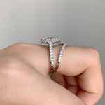 Load image into Gallery viewer, Halo Pear Cut Victory Ring Set - AAAAA Zirconia - 925 Sterling Silver
