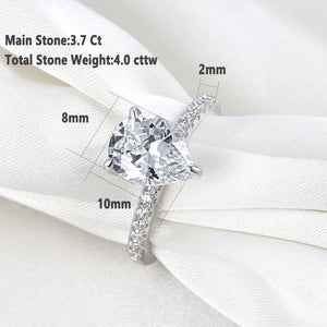 Pear Shape Promise Ring - 925 Sterling Silver - 4.0 Ct  AAAAA CZ