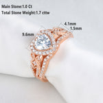 Load image into Gallery viewer, Rose Heart Shape Gold Color - 925 Sterling Silver Ring Set - 5A Cubic Zirconia
