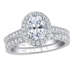 Load image into Gallery viewer, Dazzling Halo Oval Cut  Ring  - 925 Sterling Silver - 5A Cubic Zirconia
