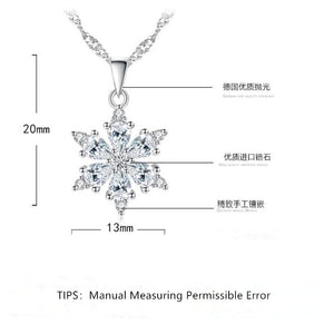 Zircon Snowflake Pendant Necklaces