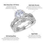 Load image into Gallery viewer, 2.6 Ct Vintage Ring Set White Rnd Cut 5A Zirconia - 925 Sterling Silver
