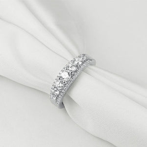 Eternity Band Sterling Silver Ring 1.2Ct Rnd Cut AAAAA CZ