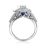 Load image into Gallery viewer, 3 Pcs 925 Sterling Silver Wedding Rings 1.4 Ct Pear Shape 5A CZ
