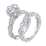 Load image into Gallery viewer, 2.6 Ct Vintage Ring Set White Rnd Cut 5A Zirconia - 925 Sterling Silver
