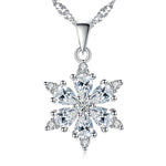 Load image into Gallery viewer, Zircon Snowflake Pendant Necklaces
