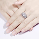 Load image into Gallery viewer, 3 Pcs Wedding Ring Set - 925 Sterling Silver Princess Cut AAAAA CZ
