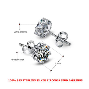 Crown™ Luxury Sterling Silver Zircon Earrings