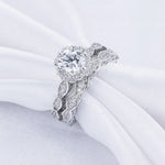 Load image into Gallery viewer, 2.6 Ct Vintage Ring Set White Rnd Cut 5A Zirconia - 925 Sterling Silver
