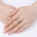 Load image into Gallery viewer, Rose Gold Color - Wedding Rings - 925 Sterling Silver Bridal Set 1.6Ct 5A CZ
