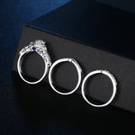 Load image into Gallery viewer, 3 Pcs 925 Sterling Silver Wedding Rings 1.4 Ct Pear Shape 5A CZ
